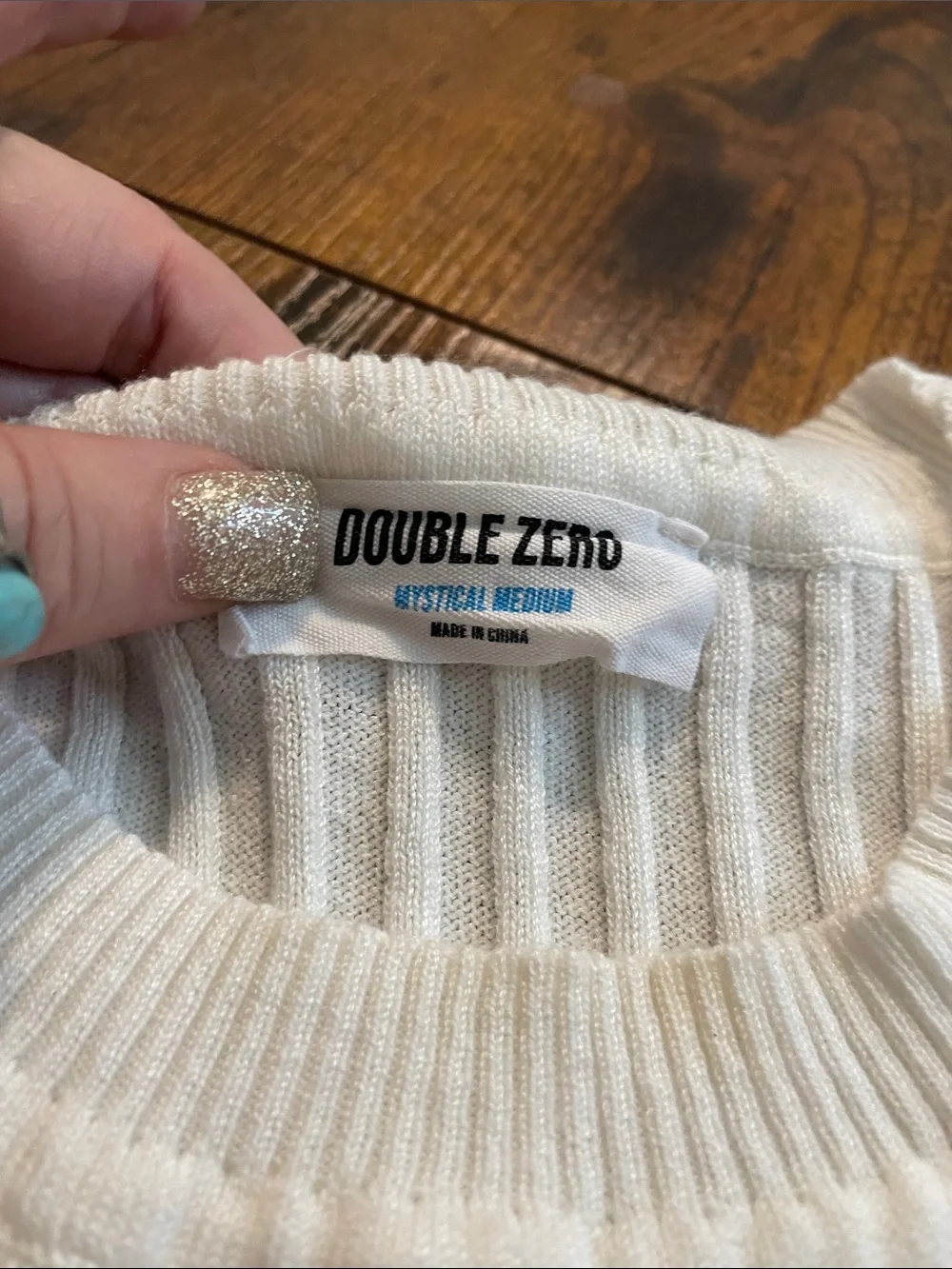 Double Zero Cream Ribbed Knit Tank - Picture 2 of 3